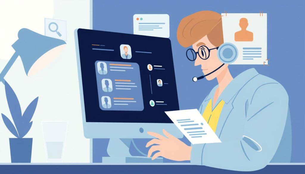 Image of a virtual assistant handling customer inquiries